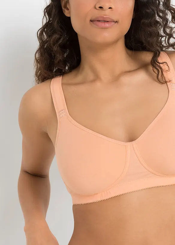 Reggiseno t-shirt senza ferretto con cotone (pacco da 2), bonprix