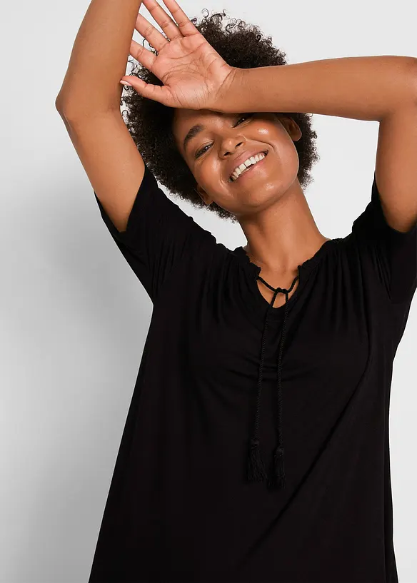 Maglia lunga in misto viscosa, bonprix
