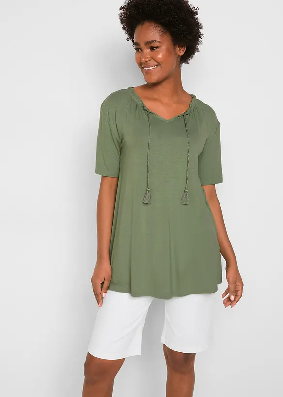 Maglia lunga in misto viscosa, bonprix