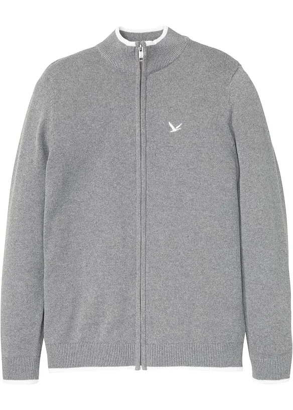 Cardigan in filato fine con colletto dritto e cotone riciclato, bonprix