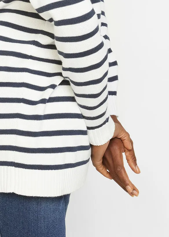 Maglione con colletto e zip, bonprix