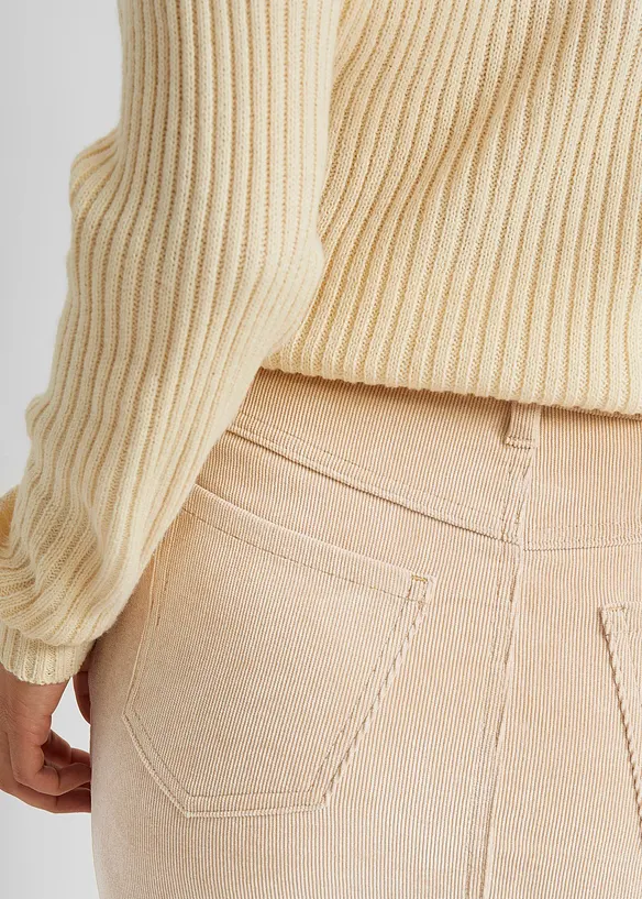 Gonna midi in velluto elasticizzato, bonprix