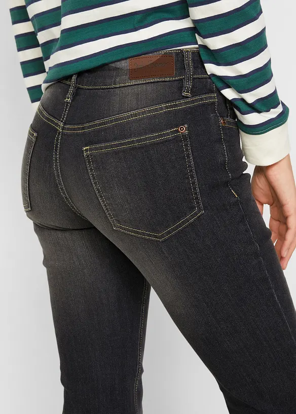 Jeans bootcut elasticizzati confortevoli, vita media, bonprix
