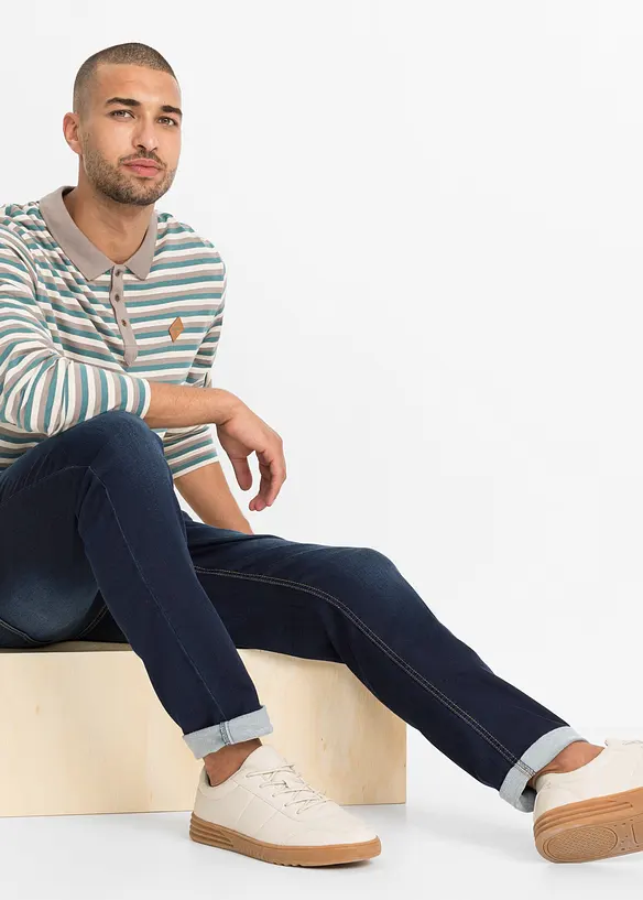 Jogger di jeans con cinta comoda regular fit, tapered, bonprix