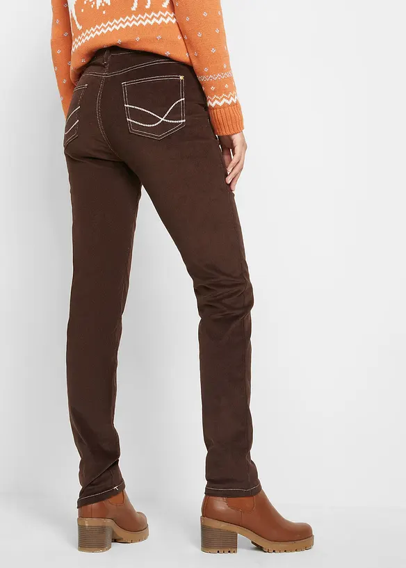 Pantaloni in velluto elasticizzato a coste, slim fit, bonprix