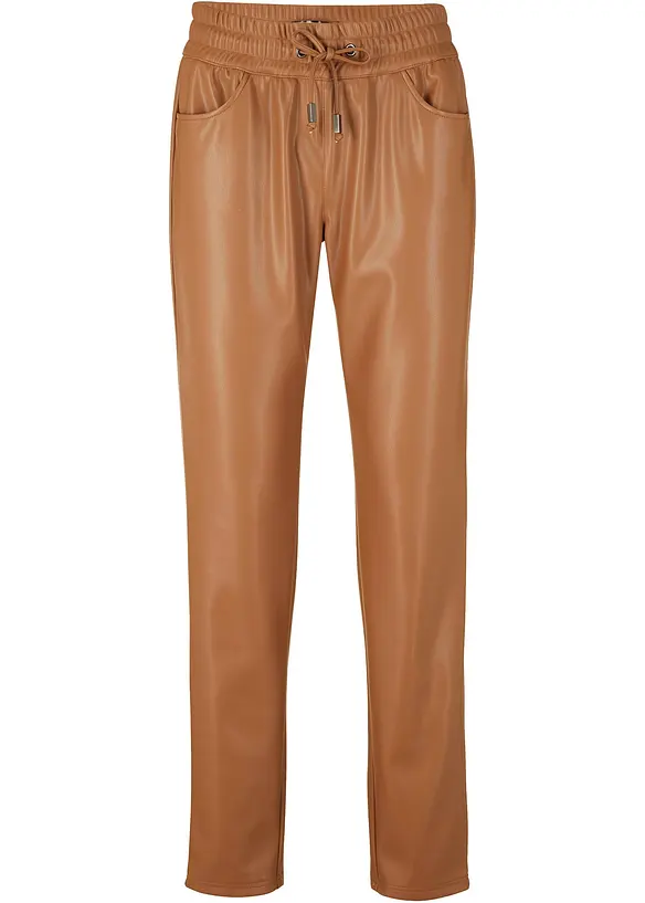 Pantaloni in similpelle con elastico in vita, bonprix