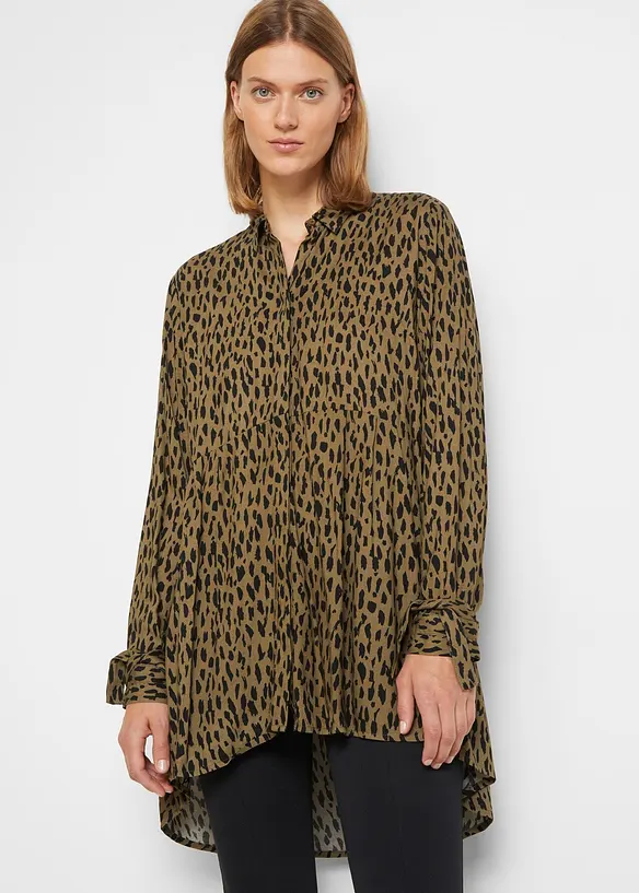 Camicia con fondo asimmetrico in pura viscosa, bonprix