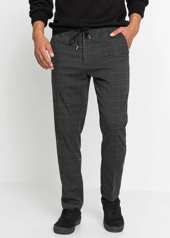 Pantaloni in simil lana con cinta comoda, regular fit, bonprix
