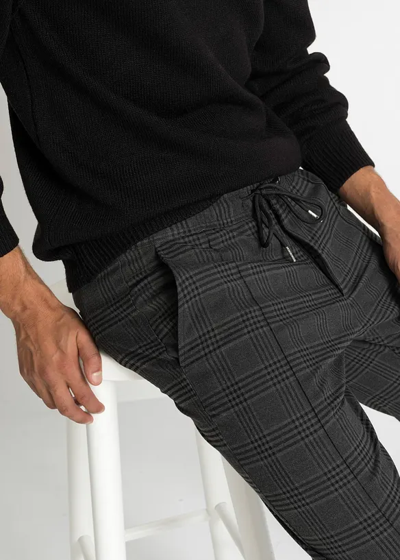 Pantaloni in simil lana con cinta comoda, regular fit, bonprix
