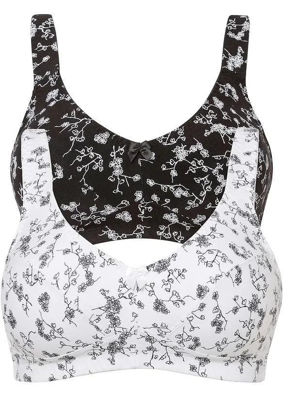 Reggiseno senza ferretto con cotone biologico morbido (pacco da 2), bonprix