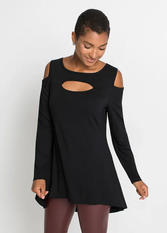 Maglia lunga con cut-out in viscosa sostenibile, RAINBOW