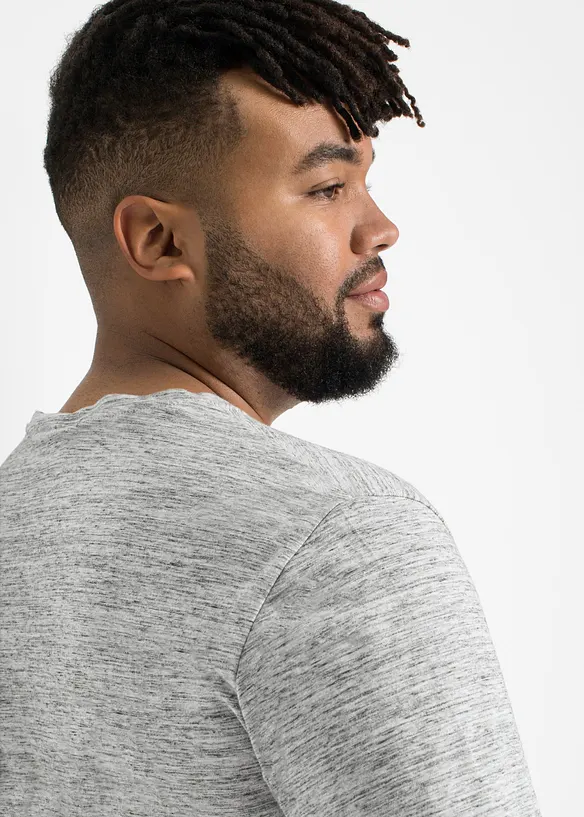 Maglia melange a manica lunga in misto cotone (pacco da 3), bonprix