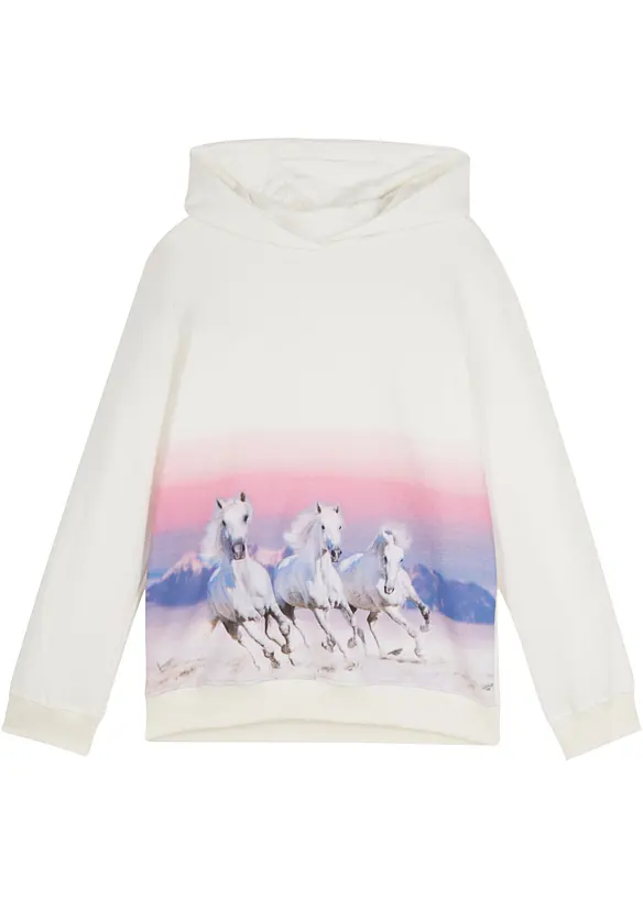 Felpa con cappuccio in puro cotone, bonprix
