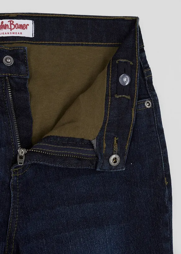 Jeans termici con fodera di jersey, vita media, bonprix