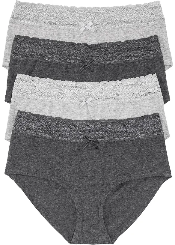 Culotte a vita alta (pacco da 4), bonprix