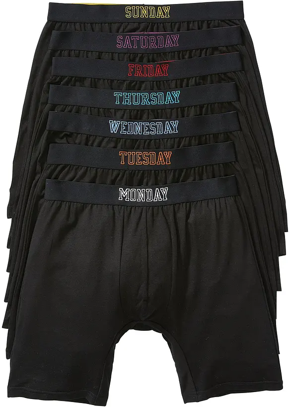 Boxer lunghi aderenti con cotone (pacco da 7), bonprix