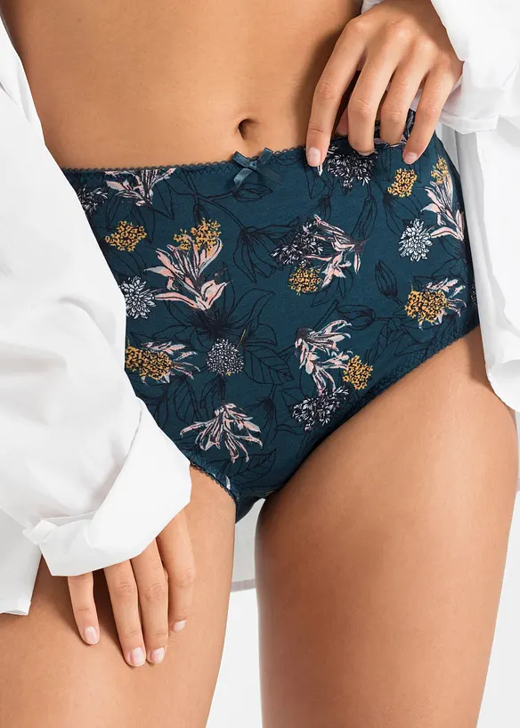 Slip a vita alta con cotone biologico (pacco da 4), bonprix