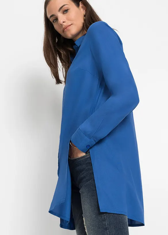 Camicetta lunga con spacchi in viscosa fluente, bonprix