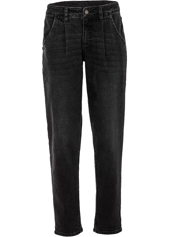 Jeans barrel elasticizzati, vita media, bonprix