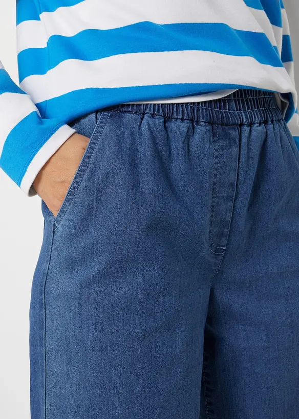 Mom jeans con cinta comoda, vita alta, bonprix