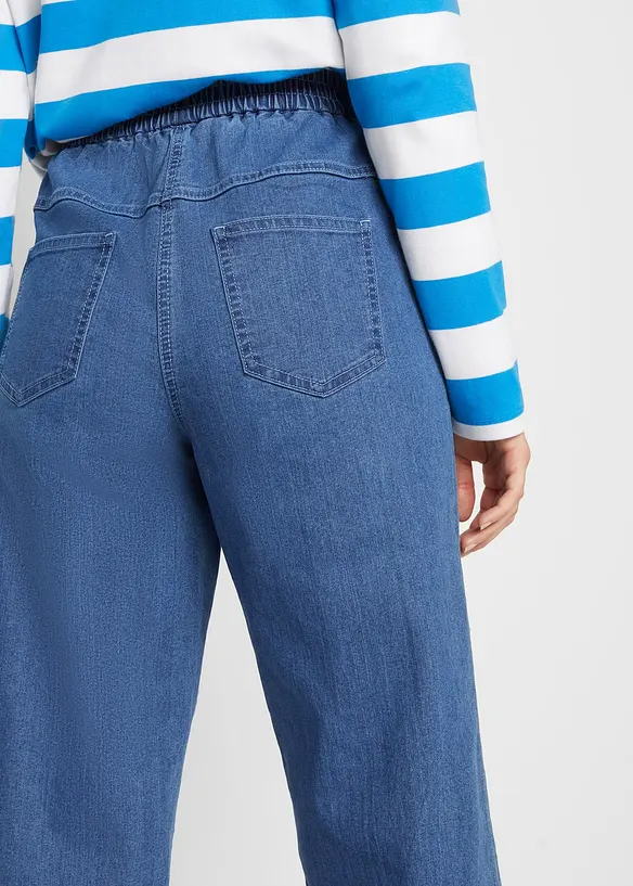 Mom jeans con cinta comoda, vita alta, bonprix