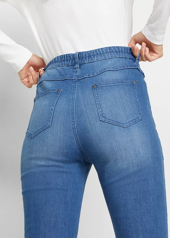 Jeans bootcut con cinta comoda, vita alta, bonprix
