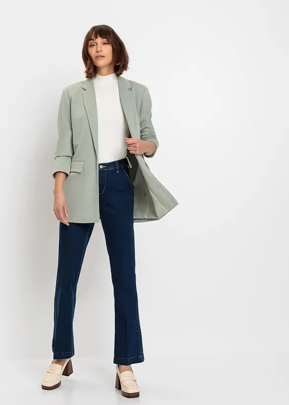 Blazer in jersey lungo con tasche, bonprix