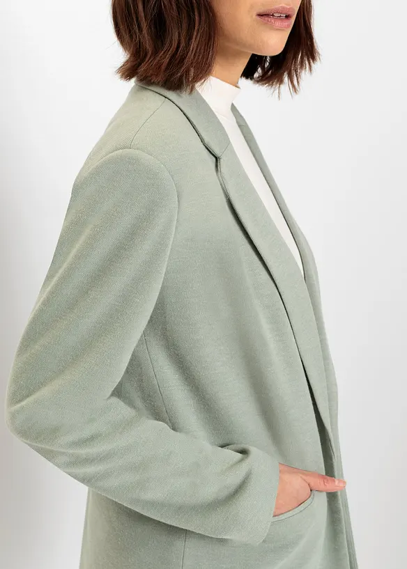 Blazer in jersey lungo con tasche, bonprix