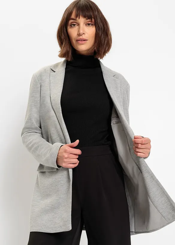 Blazer in jersey lungo con tasche, bonprix