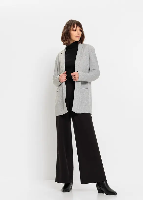 Blazer in jersey lungo con tasche, bonprix