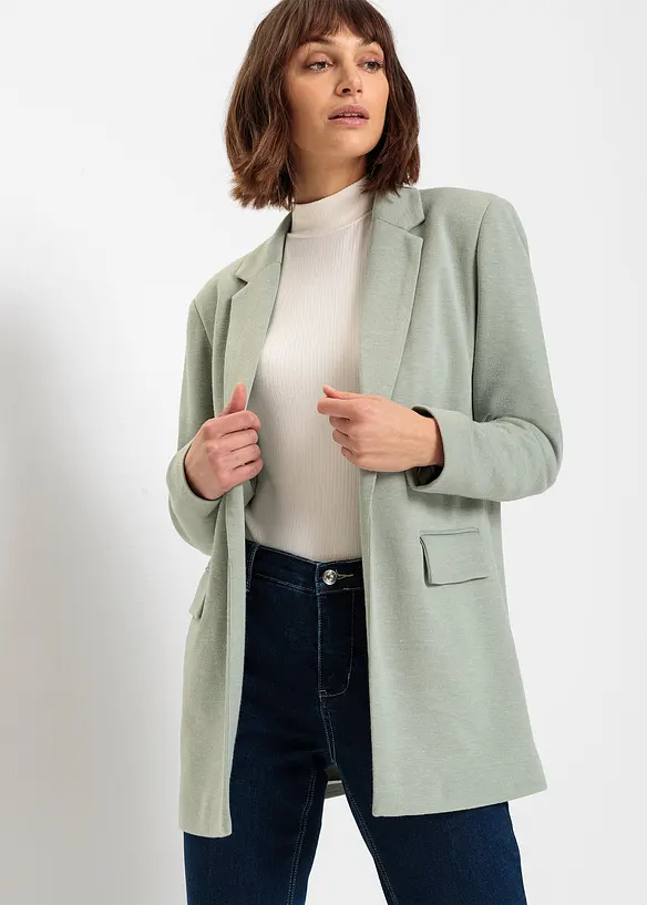 Blazer in jersey lungo con tasche, bonprix