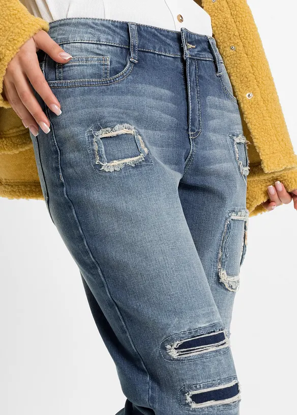 Jeans boyfriend, vita media, bonprix