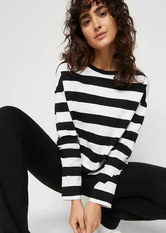 Maglia a maniche lunghe in interlock di puro cotone, bonprix