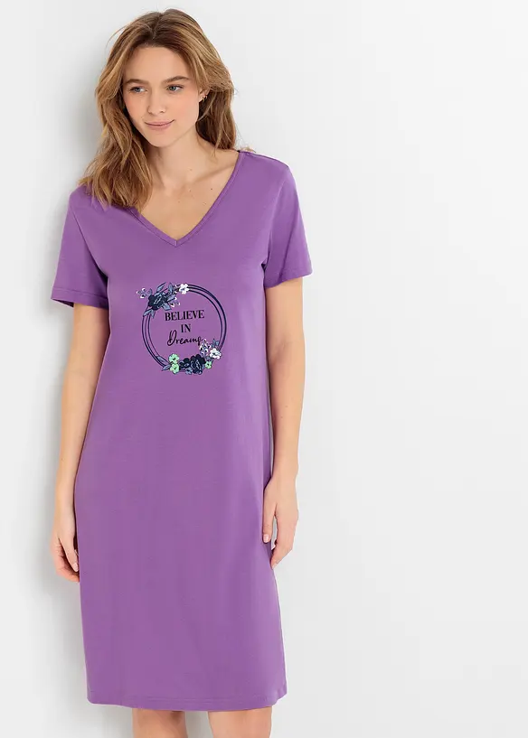 Camicia da notte corta in puro cotone (pacco da 2), bonprix