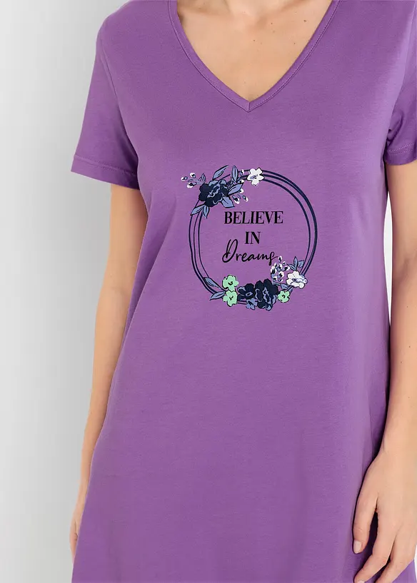 Camicia da notte corta in puro cotone (pacco da 2), bonprix