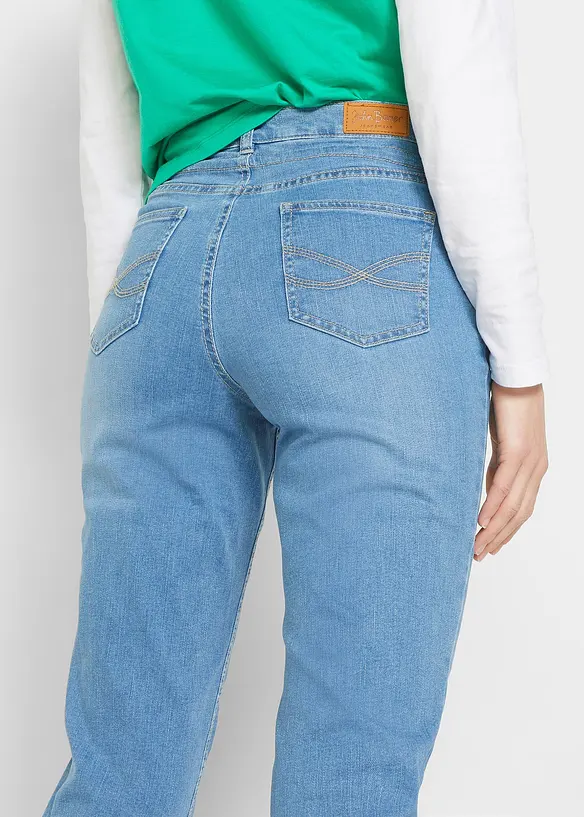 Jeans boyfriend con laccetto in vita, vita media, John Baner JEANSWEAR