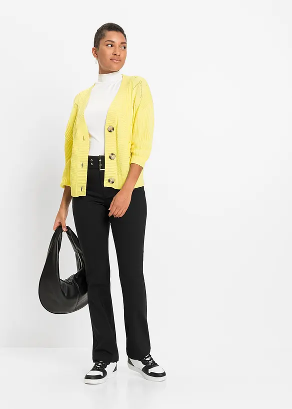Pantaloni elasticizzati con cintura raffinata, bonprix