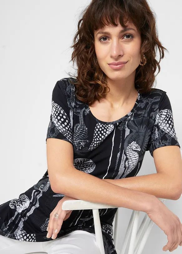Maglia lunga in misto viscosa morbido, bonprix