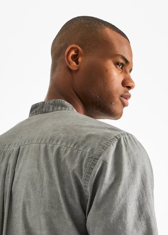 Camicia a maniche corte in look lavato, bonprix