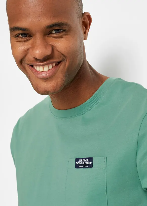 T-shirt con tasca in puro cotone biologico (pacco da 2), bonprix