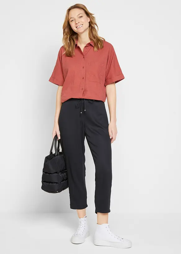 Pantaloni in morbida viscosa con elastico in vita, bonprix