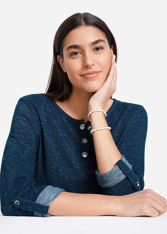 Maglia a maniche lunghe con bottoni, bonprix