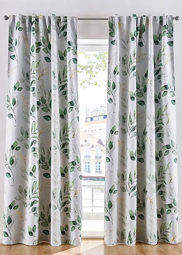 Tenda oscurante con stampa floreale lucida (pacco da 1), bonprix
