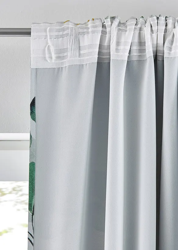 Tenda oscurante con stampa floreale lucida (pacco da 1), bonprix