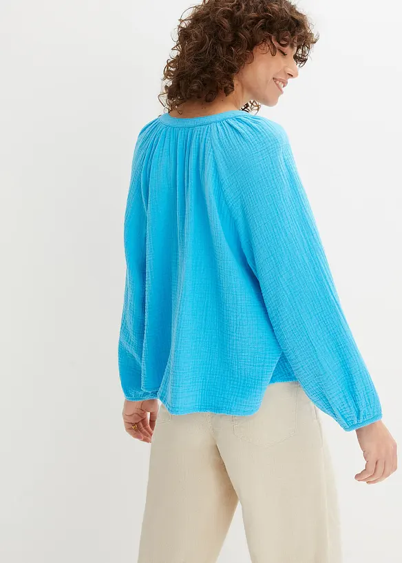 Blusa oversize in mussola di cotone, bonprix