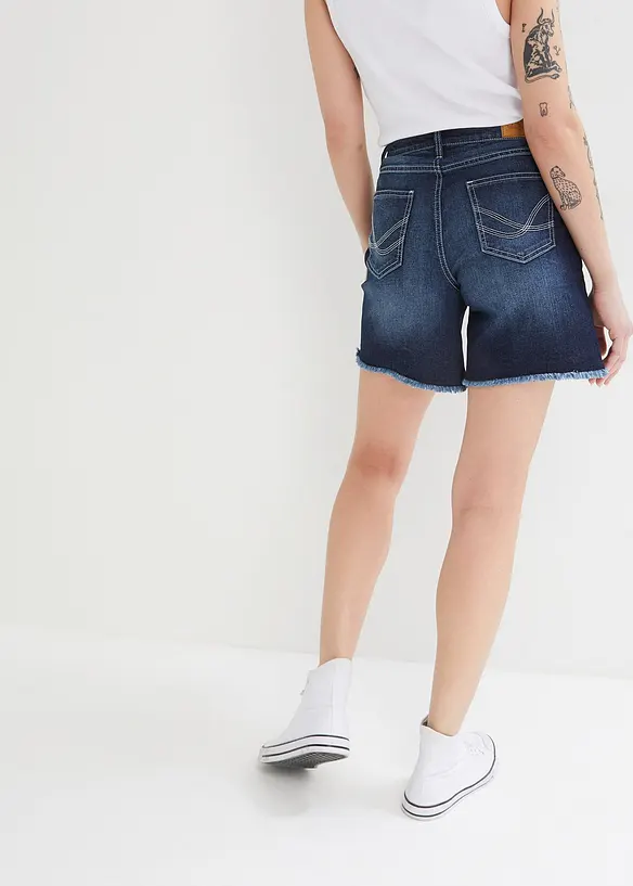 Shorts di jeans elasticizzati, a vita media, bonprix