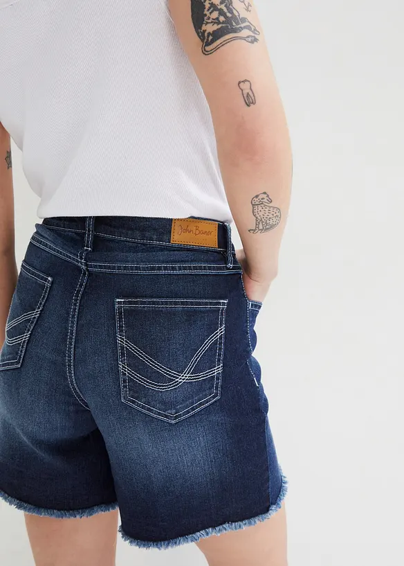 Shorts di jeans elasticizzati, a vita media, bonprix