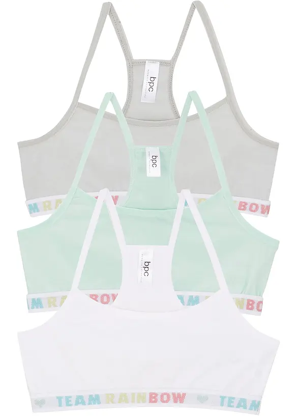 Reggiseno bustier con cotone morbido (pacco da 3), bonprix