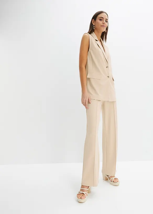 Pantaloni con elastico in vita in interlock robusto, bonprix