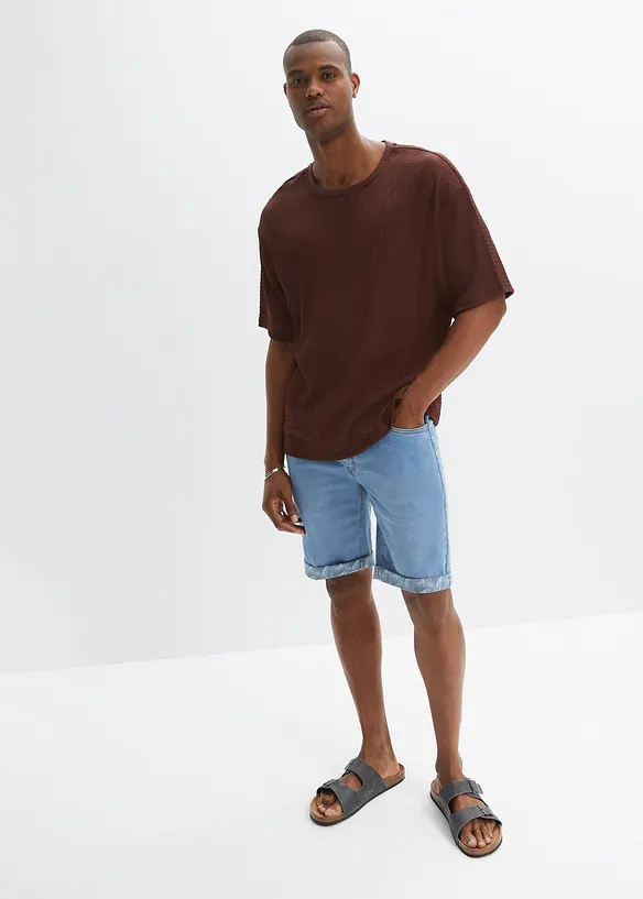 Bermuda di jeans elasticizzati, regular fit, bonprix